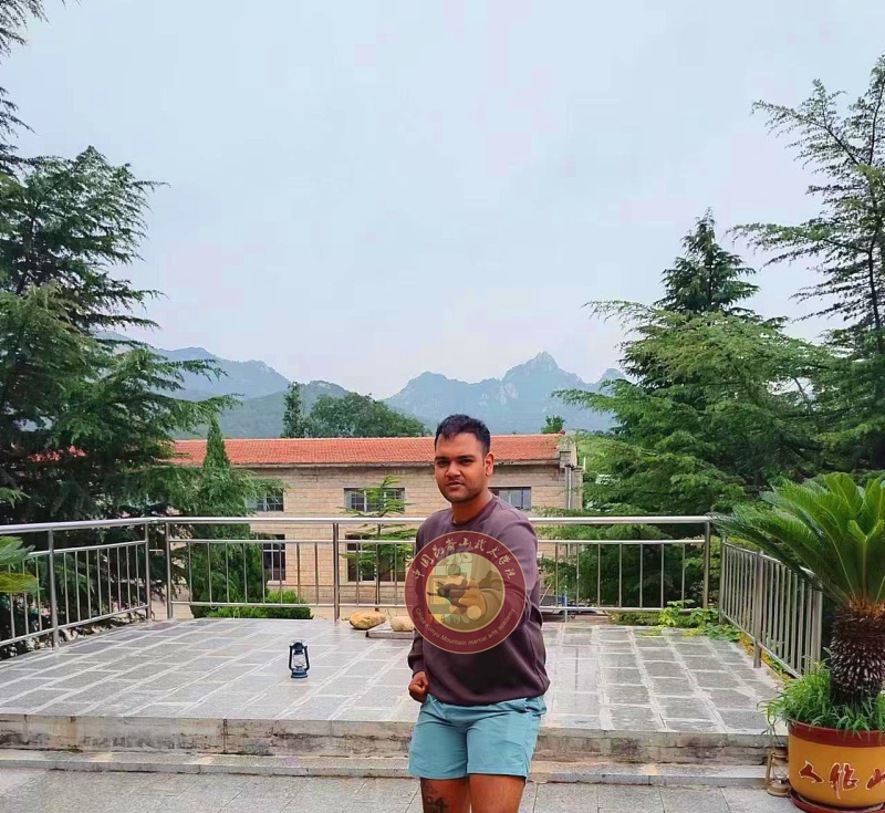 Krishi Mottun practicing Kung Fu at Kunyu Mountain Shaolin Kung Fu School